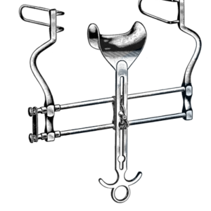 Balfour Retractor, 7" Spread (18 cm), Sliding Bar, 2 1/2" Deep (63 mm) W/ Fenestrated Blades, Center Blade 1 3/4" x 3 1/4" (45 mm x 80 mm)