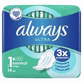 ALWAYS ULTRA NORMAL PADS 14?S WITH WINGS ? TURQUOISE