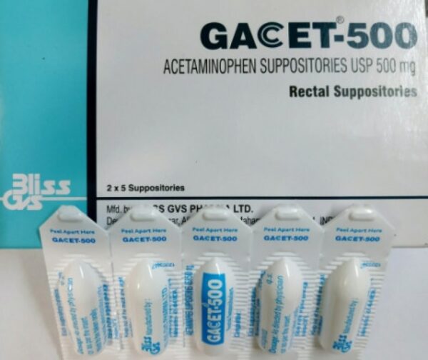 GACET PARACETAMOL 500MG SUPP