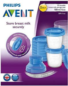 PHILIPS AVENT REUSABLE BREAST MILK STORAGE CUPS 180ML/6 OZ SCP618/10