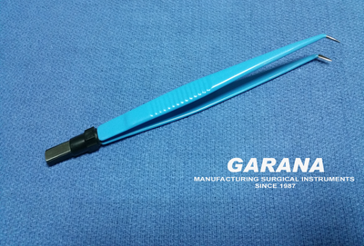 European Bipolar Forceps Angled Autoclavable Reusable Size 20 cm Tip Size 1.5mm