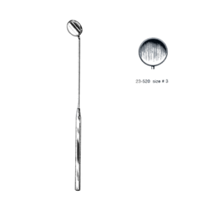 Laryngeal Mirror W/Handle, Boilable Size # 3, (21 mm)