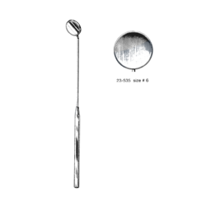 Laryngeal Mirror W/Handle, Boilable Size # 6, (27 mm)