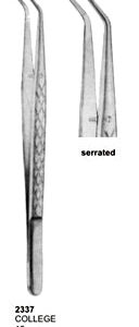 Dental Tweezers College 15cm Serrated