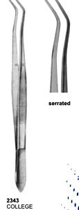 Dental Tweezers College 15cm Serrated B