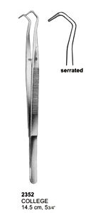 Dental Tweezers College 14.5cm Serrated