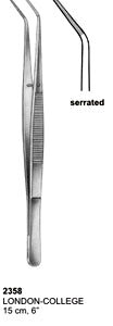 Dental Tweezers London College 15cm Serrated