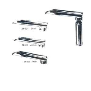 Laryngoscopes ( Guedel ) Complete With Battery Handle And 3 Blade, In Velved-Lined Case, Small