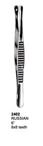 Tissue Forceps Russian 6" 8x8 Teeth