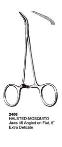 Halsted Mosquito Jaws 45 Angled on Flat 5" Extra Delicate