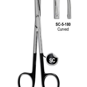 Metzenbaum Super Cut Scissor Curved 14cm with Black Color Rings