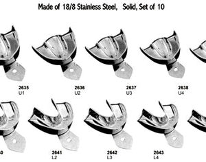 Impression Trays Solid Set of 10 Pieces