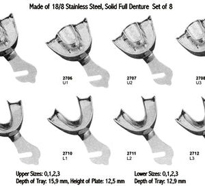 Impression Trays Solid Full Denture Set of 08 Pieces