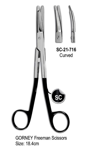 Gorney Freeman Scissor Super Cut Scissor Curved 18.4cm with Black Color Rings