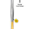 Dressing Forceps Cross Serrated 15.2cm with Gold Plated