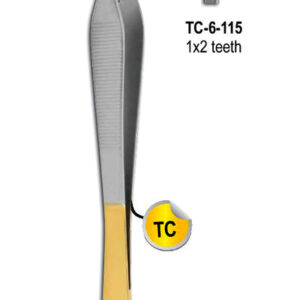 Hudson Forceps 1 x 2 Teeth 15.2cm with Gold Plated