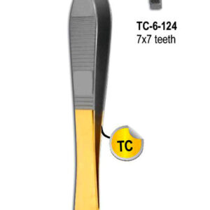 Brown Forceps 7 x 7 Teeth 12.1cm with Gold Plated
