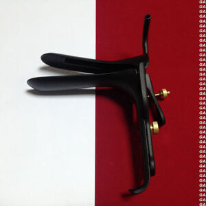 Graves Vaginal Speculum Large W/ Smoke Tube Angled Black