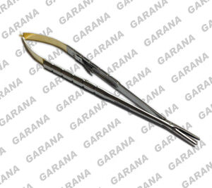 Castroviejo Needle Holder T.C Tip Gold Handles Size 7" (18 cm) Tip Size 1 cm
