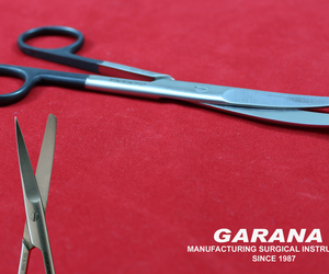 Operating Scissor Curved Sharp/Blunt 6.5" Black Rings