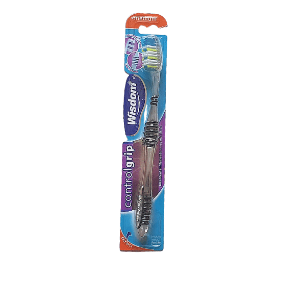 control grip wisdom toothbrush (black coloured)