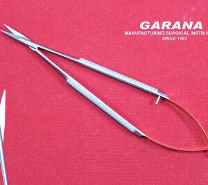 Micro Castroviejo Spring Scissor Straight with TC Tip, 1 Blade Serrated Size 16.5 CM