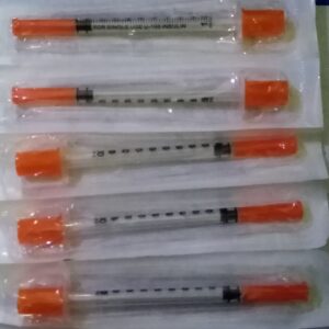 5 x Disposable Insulin Syringes (size 29G x 1/2?)