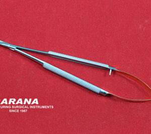 Micro Castroviejo Spring Scissor Curved with TC Tip, 1 Blade Serrated Size 16.5 CM