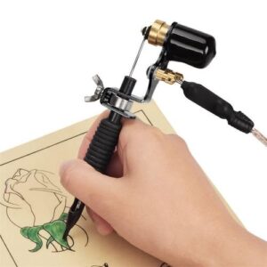 Complete Tattoo Kit Rotary Tattoo Machine Grip Black