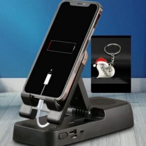 3 In 1 Phone Holder With Bluetooth Speaker And Powerbank And Free Keyholder