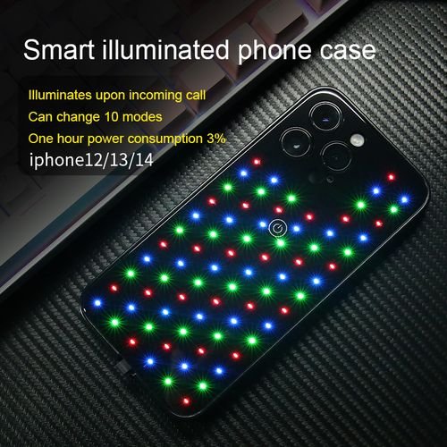 Britzgo Sky Star Shining Mobile Phone Case,RGB Led Illuminated IPhone Case,Colorful Flashing - IPhone 12/13/14/Pro/Pro Max
