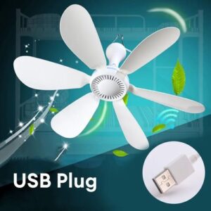 6 Leaves USB Ceiling Fan 5V Hanging Hook Tent Fans