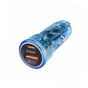 48W PD30W+QC3.0 18W USB Transparent Car Quick Charge P35 (Transparent Blue)
