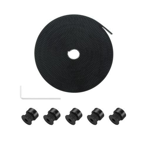 5 Meters GT2 Timing Belt 6mm Width With 5pcs GT2 20 Teeth