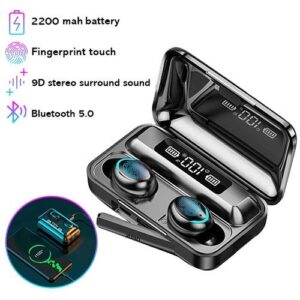 F9 Bluetooth Wireless Earphone Fingerprint Touch 2200mAh