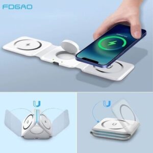 15W 3in1 Wireless Charger Foldable For IPhone 12 13 14Pro Max Magnetic Fast