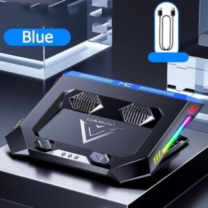 Gaming Laptop Cooler RGB LED Notebook stand 4500 RPM Powerful Air Flow Adjustable Cooling Pad For 12-17 inch Laptop