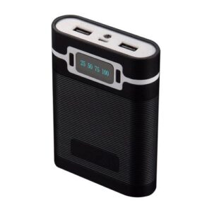 Dual USB LCD Display 4-Cell 18650 Battery Charger Box-Black