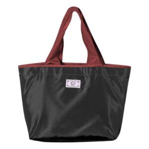 Durable Nylon Grocery Bag Waterproof Drawstring Shopper for Home Black