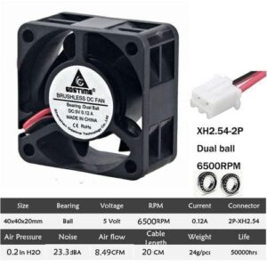 2pcs Gdstime 40mm 24v 12v 5v Fan 4020 Mini Heat Dissipation