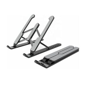 Foldable Plastic + Metal Laptop Stand-Black