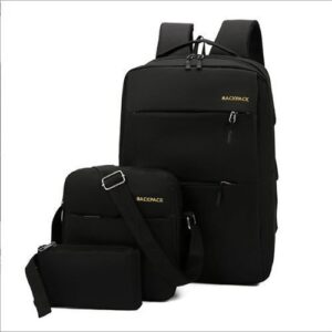 3 Pieces Set USB Rechargeable School Computer Bag Backpack