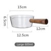 Noodles Soup Saucepan Cookware GlSauce Milk Pot With Wooden