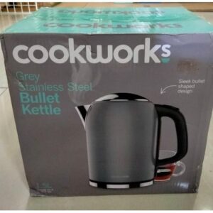Cookworks Grey Stainless Steel Bullet Kettle