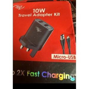 itel Dual USB Port 2.4A Faster Charger + Free Cable - White
