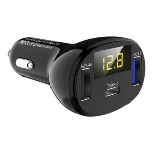 C02 Car Power Adapter In-car Phone Charger Type-C Fast Charger QC3.0 Dual USB Ports DC5V 2.4A 12V 24V Power Supply