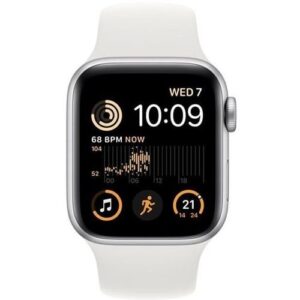 Apple Watch SE 2022 GPS 44mm Silver Aluminium Case - White Sport Band - Regular