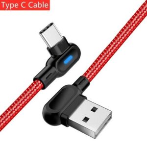 90 Degree LED Micro USB Cable Fast Charger Andriod Mobile