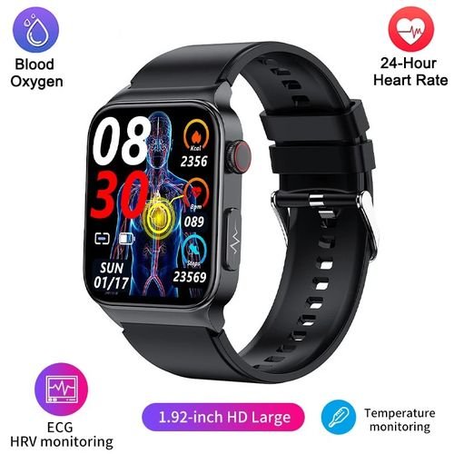 ECG+PPG Smart Watch Men Blood Glucose Monitor Health Blood Pressure Measurement IP68 Waterproof