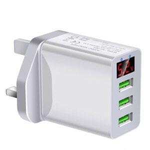 5V 3A Charger Head Digital Display High Compatibility-White